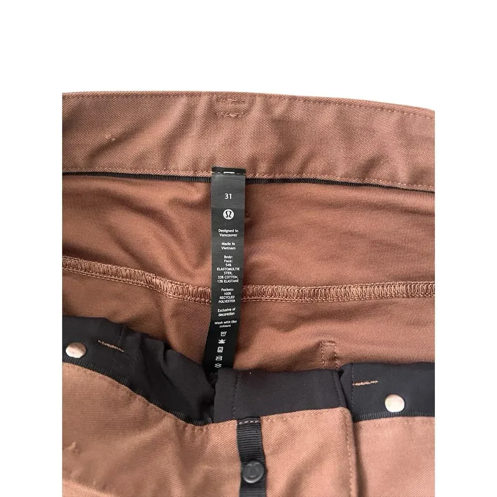 Lululemon Mens Brown Slim Fit Pants Size 31 Stretch Casual Work Travel